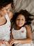 Girl's cotton pyjama short set with cami top ecru 
