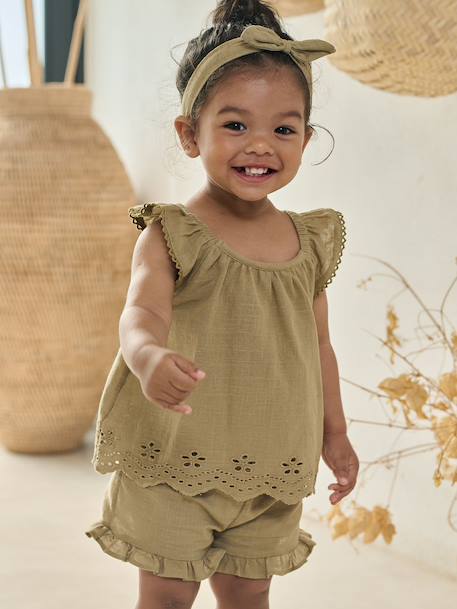3-piece baby girl set khaki 