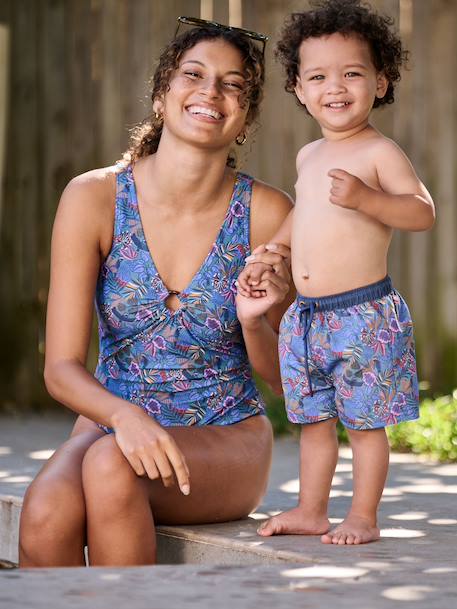 One-piece swimsuit family capsule blue 