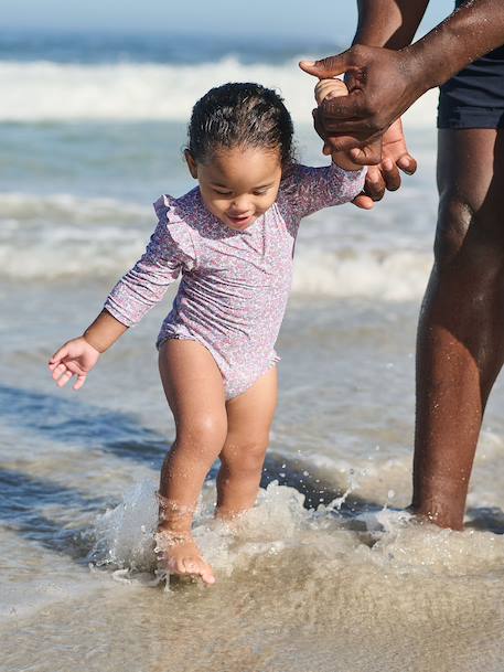 UV protective long-sleeved swimsuit ecru 