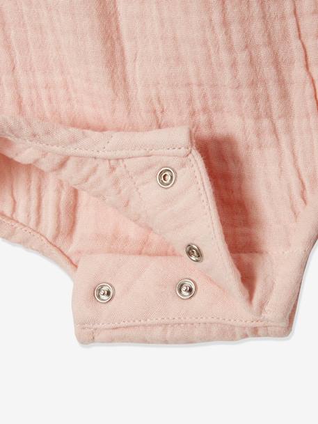 Bodysuit in Cotton Gauze, for Babies Light Pink 