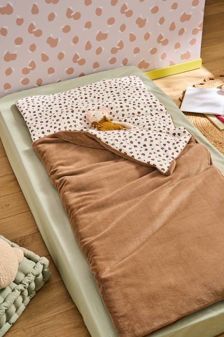 Fleece leopard print sleeping bag for children hazel 