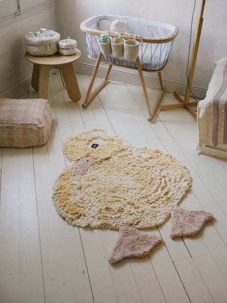 Lorena Canals duck-shaped rug for kids yellow 