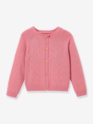 Girls-Cardigans, Jumpers & Sweatshirts-Cardigans-Girl's fancy stitch cardigan CYRILLUS 