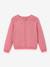 Girl's fancy stitch cardigan CYRILLUS ecru+pale pink 