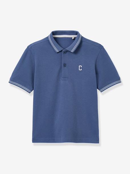 Embroidered polo shirt blue 