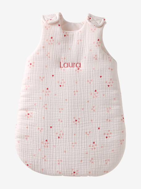 Baby Sleep Bag in Cotton Gauze, for Dolls black+blush+brown+printed pink+rose+yellow 