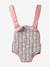 Baby Carrier For Dolls, in Cotton Gauze black+printed pink+rose+yellow 