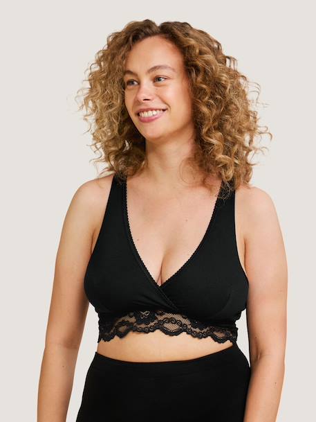 Crossover Maternity & Nursing Special Bra by CARRIWELL Black 