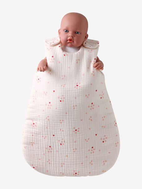 Baby Sleep Bag in Cotton Gauze, for Dolls black+blush+brown+printed pink+rose+yellow 