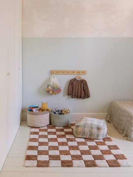 Tiles rectangular rug brown 