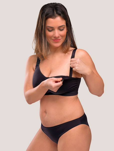 Seamless Padded Bra, Maternity & Nursing Special by CARRIWELL Black 
