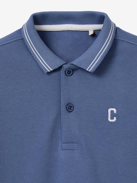 Embroidered polo shirt blue 