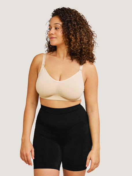 Maternity & Nursing Bra with Shape Memory, by CARRIWELL Beige+Black 