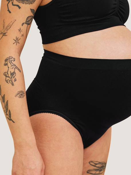 High-Waist Maternity Briefs Black 
