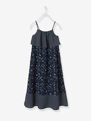 Girls-Dresses-Printed Long Dress with Straps for Girls