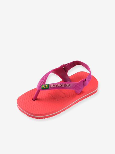 Brasil Logo II Flip-Flops for Babies, by HAVAIANAS coral+yellow 