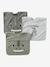 Set of 3 Animals Bibs, Easy to Put On ecru+sage 