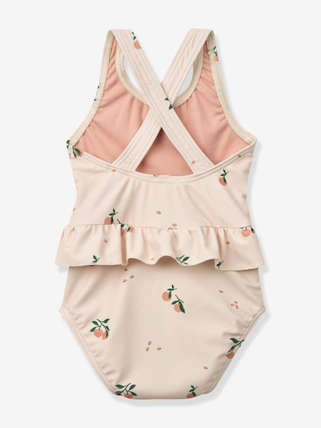 Printed frilled swimsuit light pink 