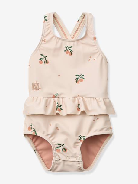 Printed frilled swimsuit light pink 