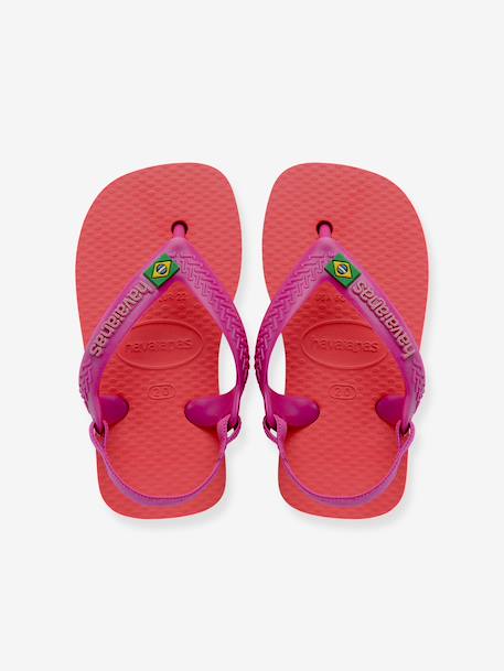 Brasil Logo II Flip-Flops for Babies, by HAVAIANAS coral+yellow 