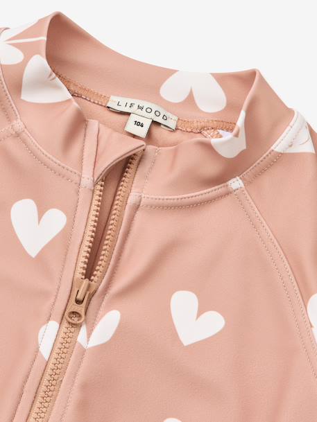 Long-sleeved swimsuit beige+rose 