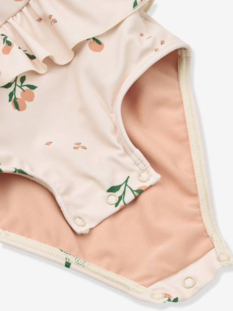 Printed frilled swimsuit light pink 