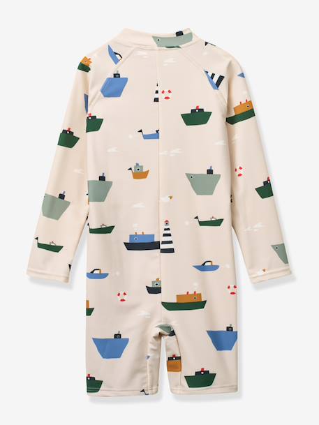 Long-sleeved swimsuit beige+rose 