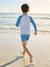 Long-sleeved set with UV protective shorts azure 