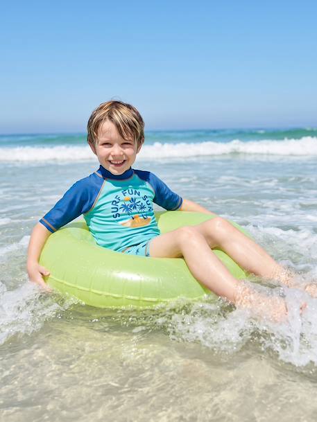 UV-Protection T-Shirt & Shorts Swim Set for Boys petrol blue 
