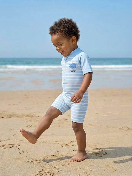 Baby UV Protection jumpsuit with built-in nappy sky blue 