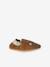 Elasticated leather baby slippers chocolate 