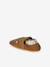 Elasticated leather baby slippers chocolate 