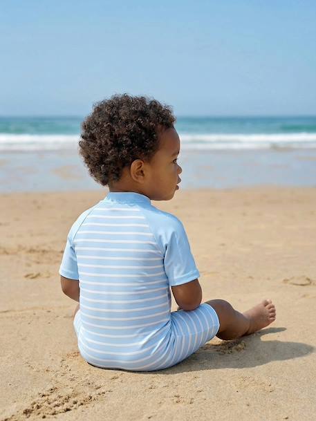 Baby UV Protection jumpsuit with built-in nappy sky blue 