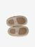 Elasticated leather baby slippers chocolate 