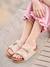 Leather buckle sandals gold 
