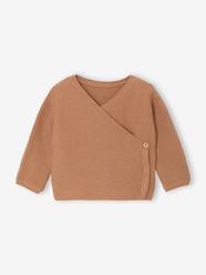 -Wrap-Over Cardigan in Wool & Cotton for Babies