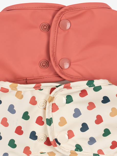 Pack of 2 sleeved bibs rose 