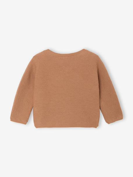 Wrap-Over Cardigan in Wool & Cotton for Babies cappuccino+marl beige+pale pink+sage green+white 