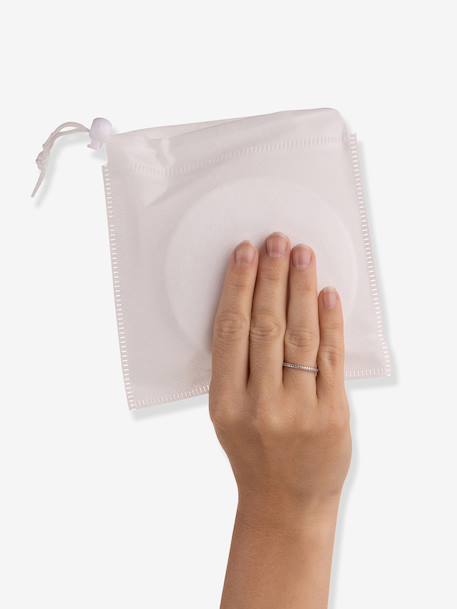 Pack of 6 Nursing Pads in Cotton by CARRIWELL BLACK DARK SOLID+White 