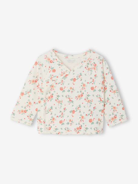 Newborn long-sleeved baby vest cappuccino+ecru+sage green 