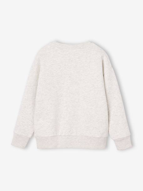 Crew neck sweatshirt for boys marl white+mauve 