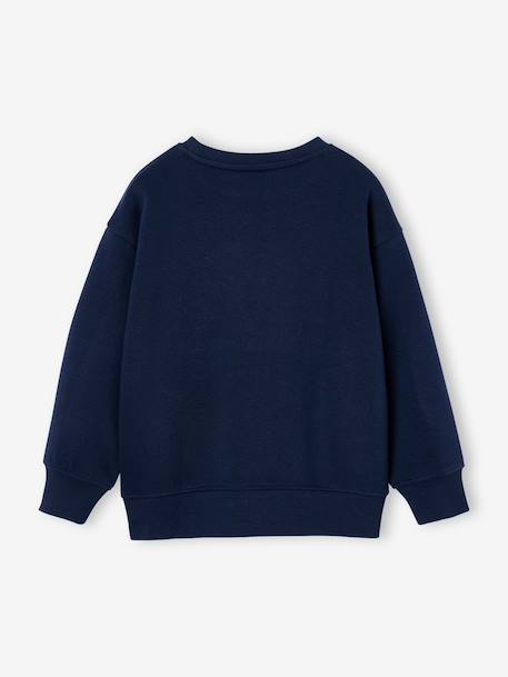Crewneck sweatshirt for boys navy blue+tomato red 