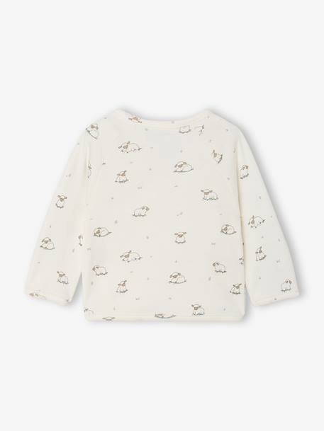 Newborn long-sleeved baby vest cappuccino+ecru+sage green 