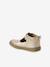 Soft Leather Pram Shoes for Babies, Designed for Crawling gold+rose 