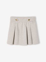 Girls-Skirts-Pleated Piqué Knit Skirt for Girls