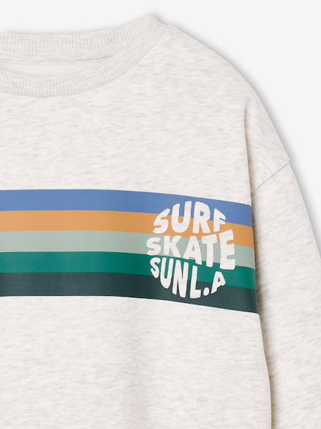 Crew neck sweatshirt for boys marl white+mauve 