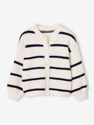 -Long-sleeved knitted cardigan for girls