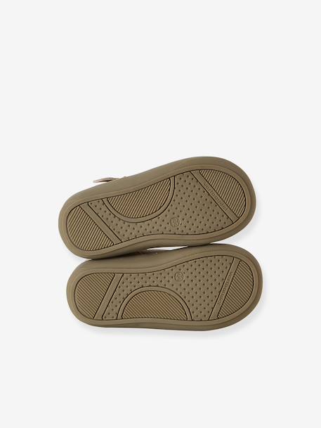 Soft Leather Pram Shoes for Babies, Designed for Crawling gold+rose 