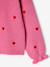 Long-sleeved round-neck jumper for girls ecru+navy blue+rose 
